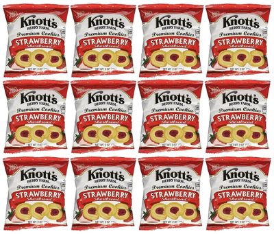 Knott&#39;s Berry Farm Strawberry Shortbread Cookies, 2 Oz Pack of 12