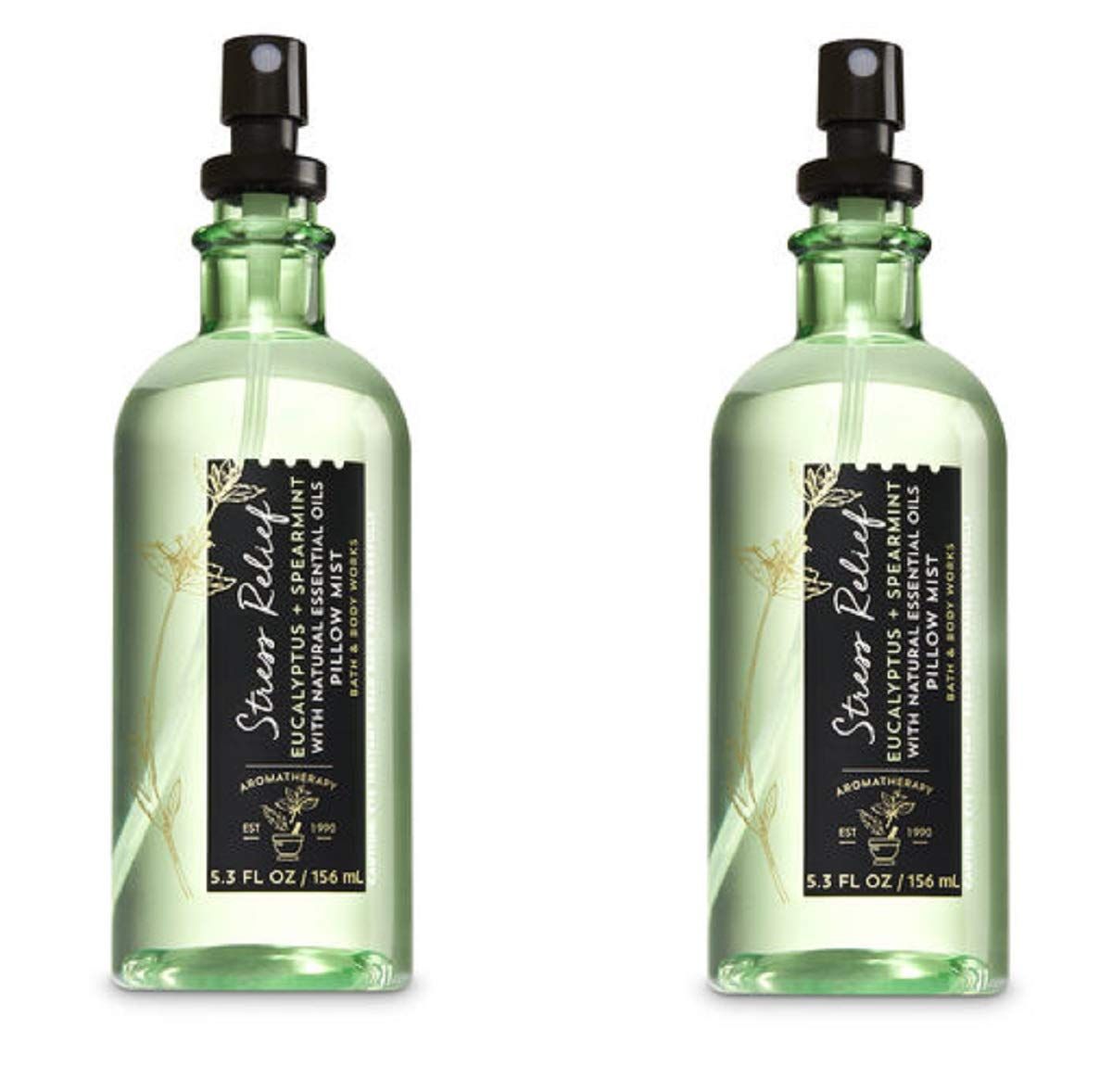 Bath &amp; Body Works Aromatherapy Stress Relief Eucalyptus Spearmint Pillow Mist, 5.3 Fl Oz, 2-Pack Packaging May Vary