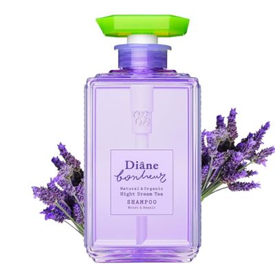 Moist Diane Natural &amp; Hydrating Hair Shampoo with Pump for Women &amp; Men, 100 Organic &amp; Moisturizing Shampoo for Dry Damaged Hair, Japanese Keratin Protein Shampoo, Bonheur Lavender 13.5 Fl oz400mL