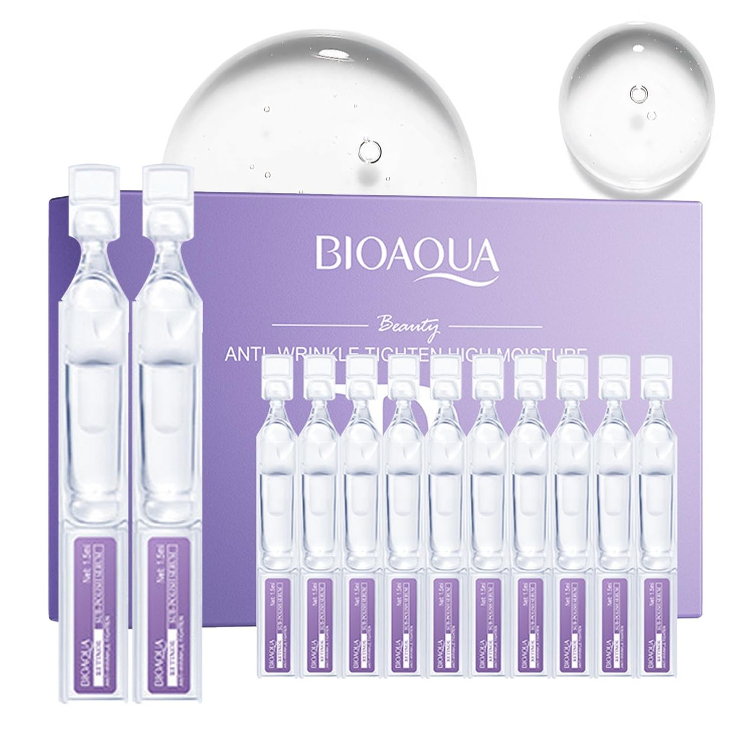 Retinol Serum for Face with Hyaluronic Acid - 1.5ml x 30PCS, Hydrating Facial Serum, Smoother Skin, Anti-Aging - Travel Size Skincare, Single-Use Vials Skincare1.52 Fl Oz Pack of 1