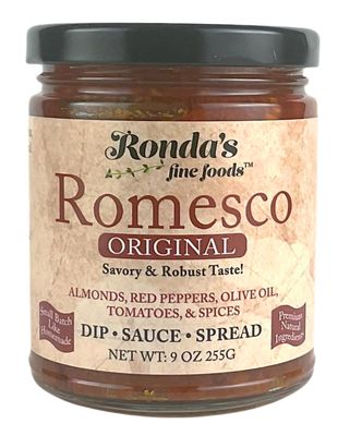 Romesco Dip, Spread, Topping &amp; Sauce - Thick, Small-Batch Romesco with Almonds, Pure Olive Oil, Red Peppers, &amp; Tomato - Keto, Vegan, Gluten-Free Red Sauce for Fish, Meat, Veggies, &amp; Chicken by Rond...