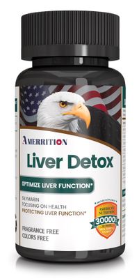 Amerrition Liver Support Supplement with Milk Thistle Silymarin, Artichoke Extract, Turmeric - Optimal Liver Function and Digestive Health - 60 Tablets