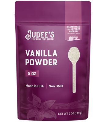 Judee&#39;s Premium Vanilla Powder 5 oz - Non-GMO and Made in the USA - Gluten-Free and Nut-Free - Add Extra Vanilla Flavor to Baked Goods, Coffee, Yogurt, Smoothies, and Protein Shakes