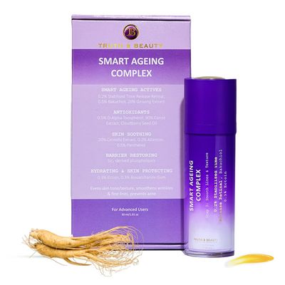 TRUTH &amp; BEAUTY Advanced Smart Ageing Complex Serum 0.2 Retinal, 0.5 Bakuchiol for Fine Lines Wrinkles and Skin Smoothing Hydrate Face Serum for All Skin Types 1.01 Fl OZ Fragrance Free