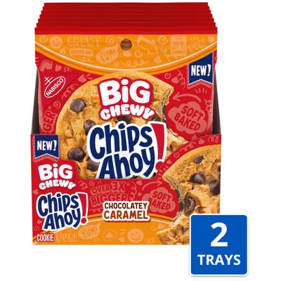 CHIPS AHOY! Big Chewy Chocolate Chip Cookies, Chocolatey Caramel, 14 Snack Packs 1 Cookie Per Pack