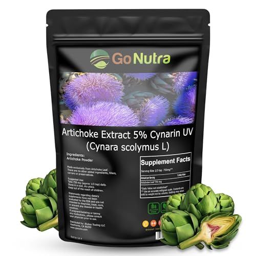 Go Nutra Artichoke Extract Powder Potent 5 Cynarin Artichoke Powder Pure Artichoke Leaf &amp; Stem 4oz. 150 Servings