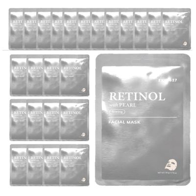Innerest SKIN627 Bulk 24PK Face Masks Skincare, Facial Mask, Sheet Masks Korean 24PK Retinol with Pearl