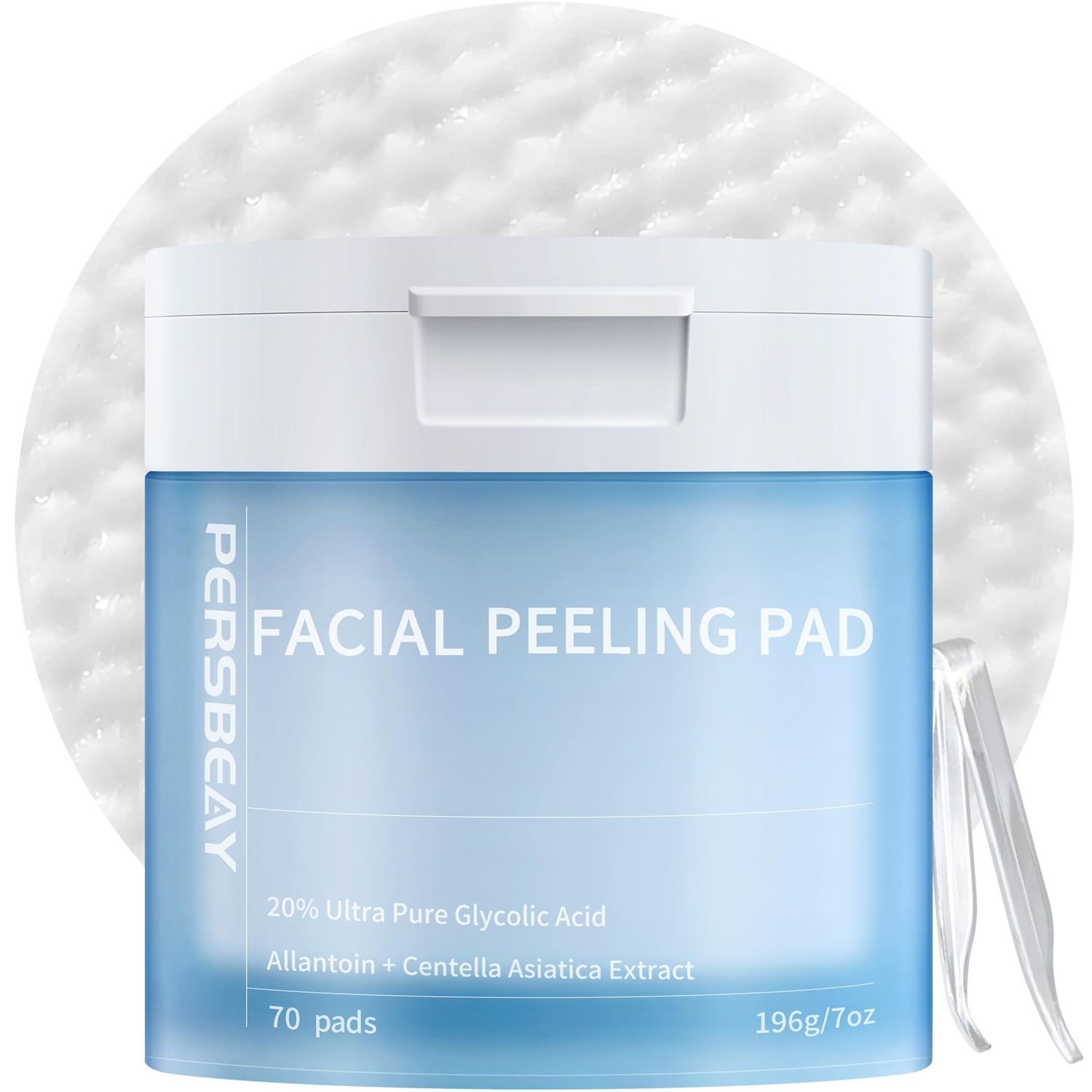 Persbeay Facial Peeling Pads - Exfoliating Toner Pads with AHA, BHA and Centella Asiatica 70 Ct