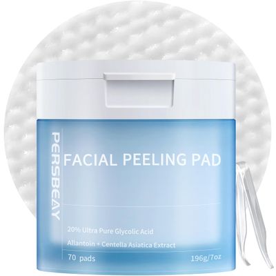 Persbeay Facial Peeling Pads - Exfoliating Toner Pads with AHA, BHA and Centella Asiatica 70 Ct