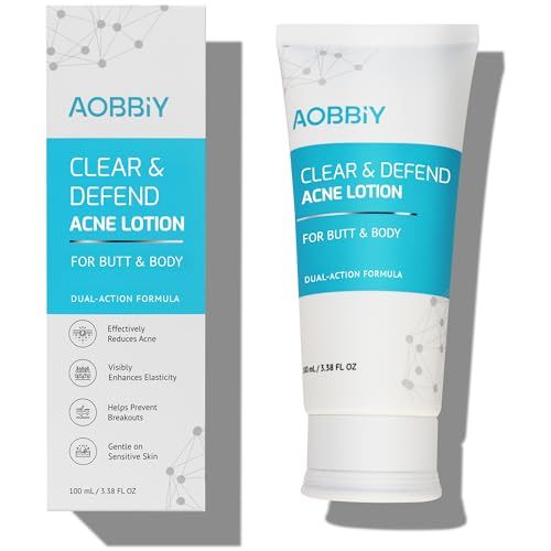 Butt Acne Clearing Treatment Cream: Clears &amp; Prevents Breakouts Fast - Gentle Body &amp; Back Lotion for Clogged Pores, Folliculitis &amp; Bumps, 2 Salicylic Acid &amp; Niacinamide, Ideal for Women, Men &amp; Teens