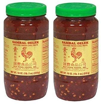 Huy Fong Sambal Oelek Ground Fresh Chili Paste Large 18 oz Jars 2 Pack