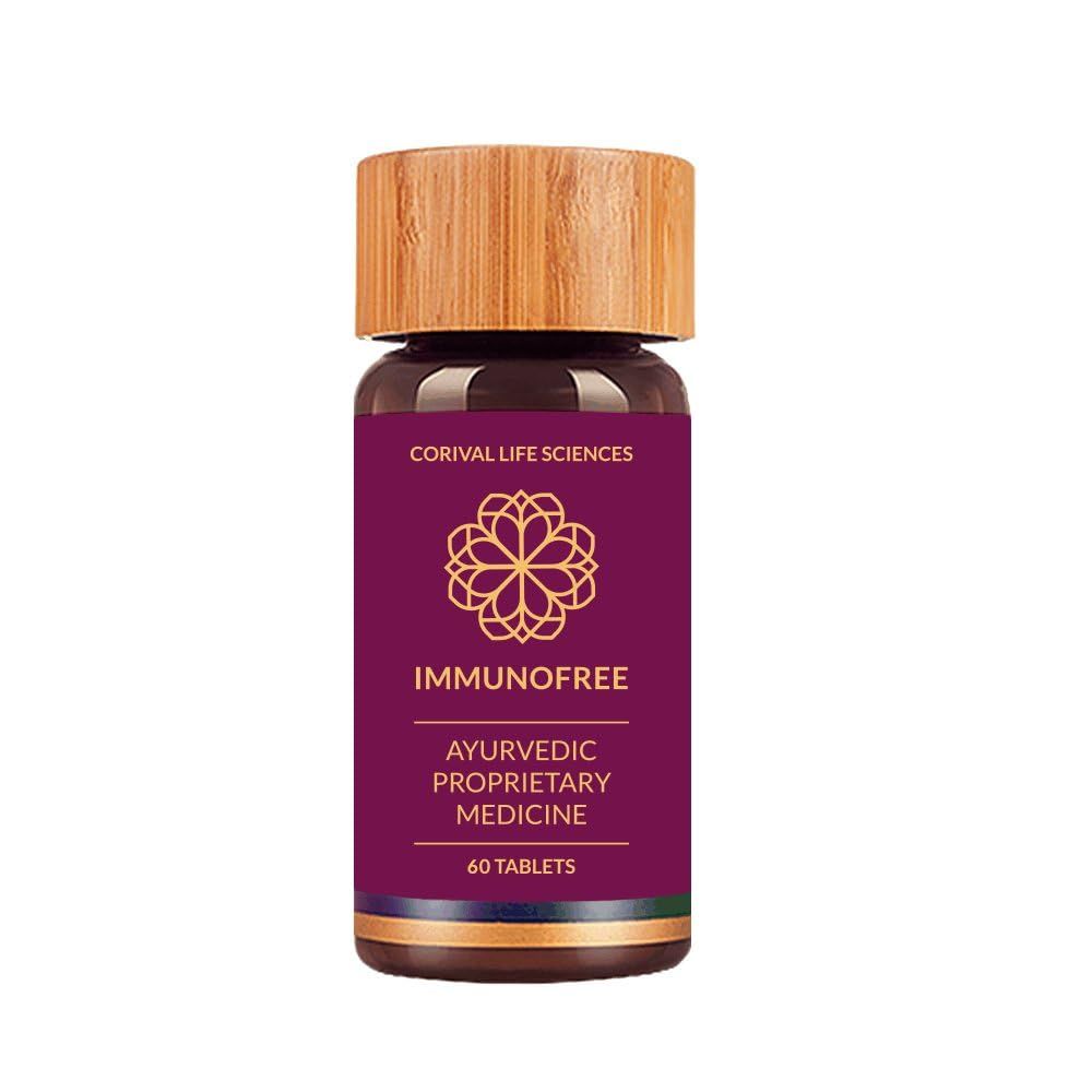 Biogetica Immunofree Herbal Supplement for Immune Support - Natural Potent Blend of Tulsi, Kalmegh, Yashtimadhu &amp; Giloy for Immune Boost - 100 Vegan - 60 Tablets