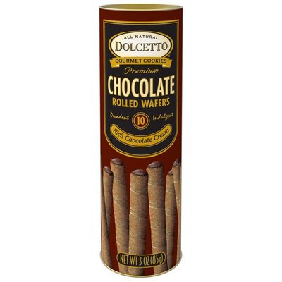 Classic Dolcetto Gourmet Chocolate Rolled Wafers With Rich Chocolate Cream