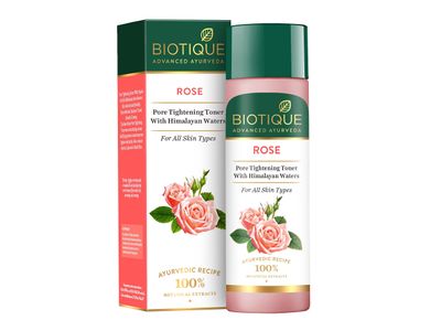 Biotique Pure Rose Water, Rejuvenating Mist For Face and Body Steam Distilled, for all Skin Types Rose Toner, 120ml