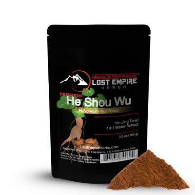He Shou Wu 10:1 Extract Powder Polygonum multiflorum or Fo-Ti Traditionally Prepared Roots for Jing Lost Empire Herbs 100 Grams
