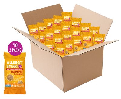 Allergy Smart Crunchy Cookies Gluten Free, Nut Free, Egg Free, Soy Free, Dairy Free, Non GMO, Kosher Delicious Plant Based School Snack for Parties &amp; On the Go 40 INDIVIDUALLY WRAPPED - 2 Packs Sni...