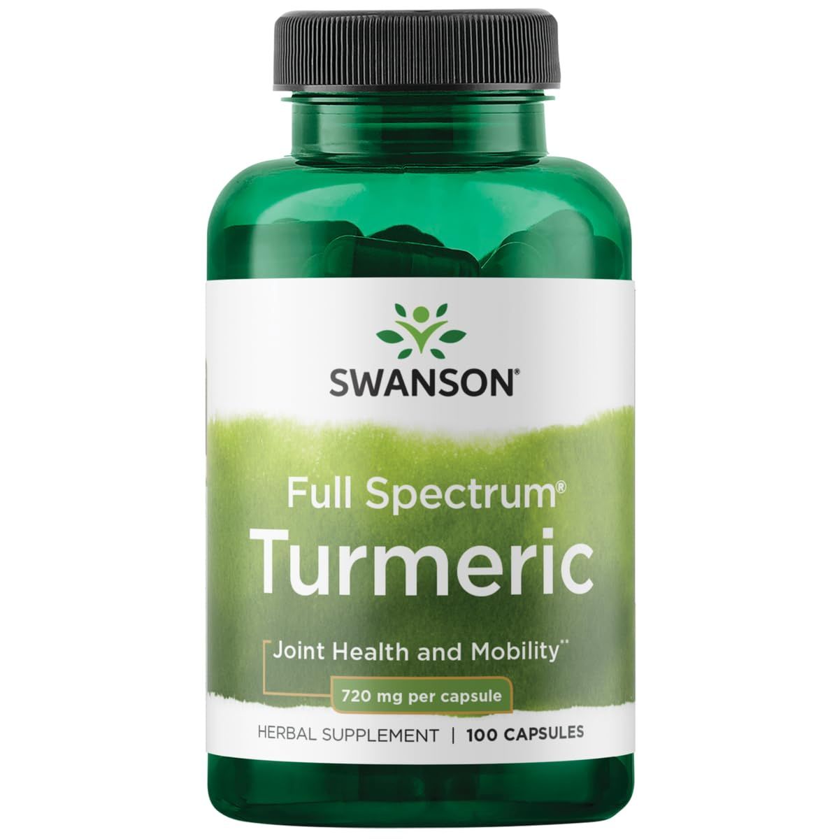 Swanson Full Spectrum Turmeric - Herbal Supplement Supporting Joint Health &amp; Mobility - Natural Formula Supporting Digestive Health - 100 Capsules, 720mg Each