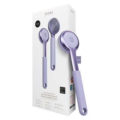 GESKE Sonic Full-Body Brush &amp; Intensive Exfoliator 8 in 1 Electric Body Cleansing Brush With SmartSonic Pulsations Deep Cleansing, Exfoliation, Massage Extendable Handle Rough Skin Remover