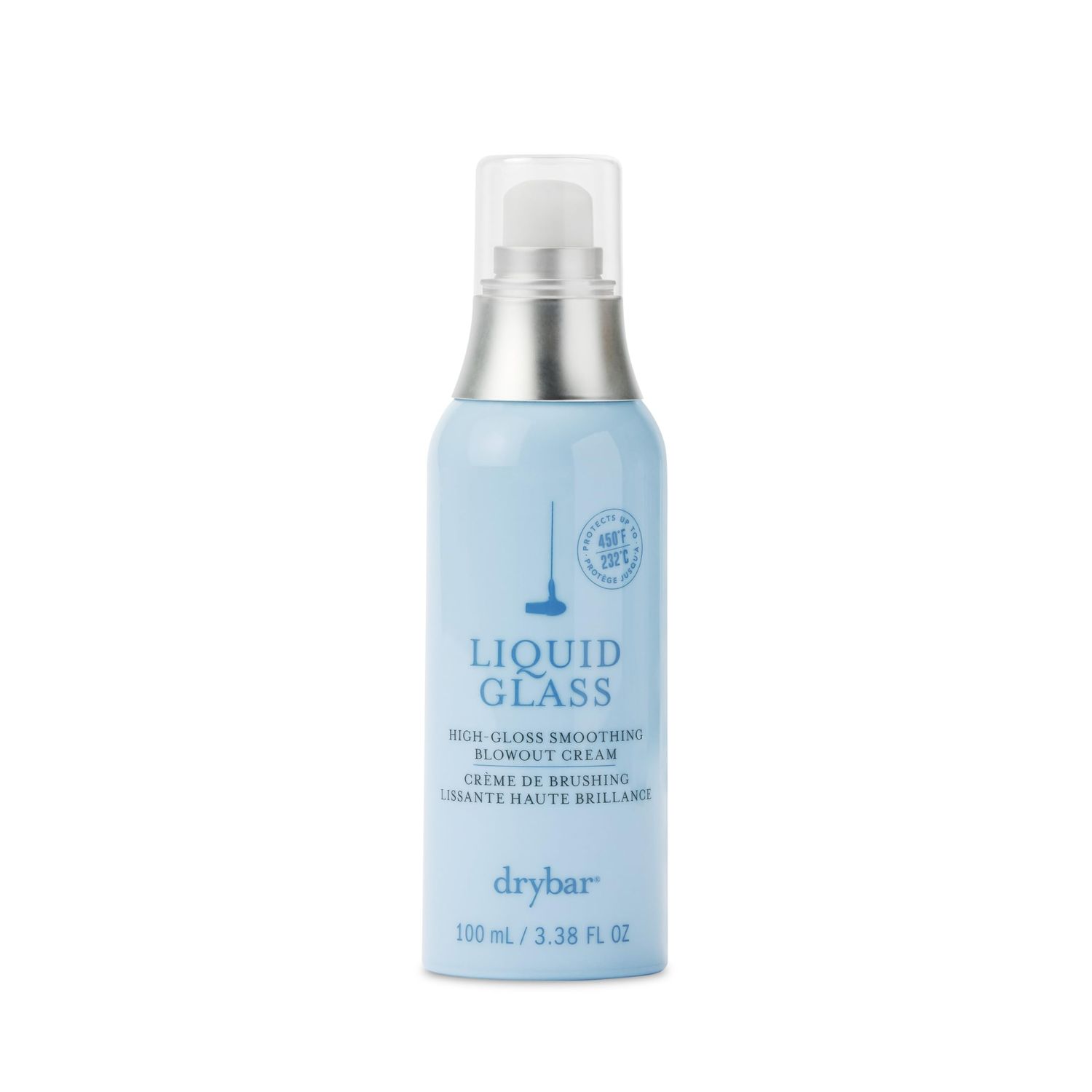 Drybar Liquid Glass High-Gloss Smoothing Blowout Cream Reduces Frizz, Smooths Hair, Enhances Shine for a Healthier Appearance Heat Protectant for Hair up to 450F