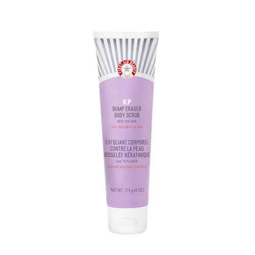 First Aid Beauty - KP Bump Eraser Body Scrub with 10 AHA, Keratosis Pilaris Skin Exfoliater with Glycolic and Lactic acids, Helps Reduce Chicken Skin Bumps, Safe for Sensitive Skin, 4 oz