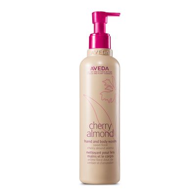 Aveda Cherry Almond Hand &amp; Body Wash with Sweet Almond Oil, Cherry Blossom Extract Sweet Floral Aroma of Tonka Bean, Certified Organic Orange, Ylang Ylang 97 Naturally Derived, 8.5 Fl Oz