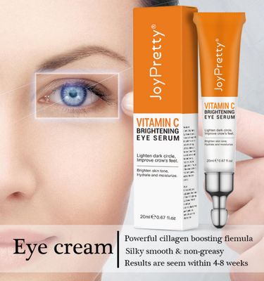 New JoyPretty Vitamin C Brightening Eye Serum,Eye cream,Anti Aging Serum with Vitamin C, Niacinamide and Hyaluronic Acid,Remove for Dark Circles Puffiness Under Eye Bags Fine Line Crow's Feet 1