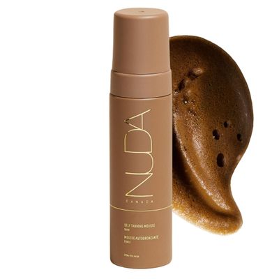 Nuda Self Tanning Mousse Lightweight Sunless Tanning Lotion Cruelty Free Body Self Tanner Mousse with Natural Ingredients Bronzing Lotion at Home 190mL, Dark