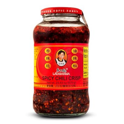 Lao Gan Ma Spicy Chili Crisp Hot Sauce - Restaurant Size 23.63 oz 670g - Authentic Chinese Chili Oil with Crunchy Bits