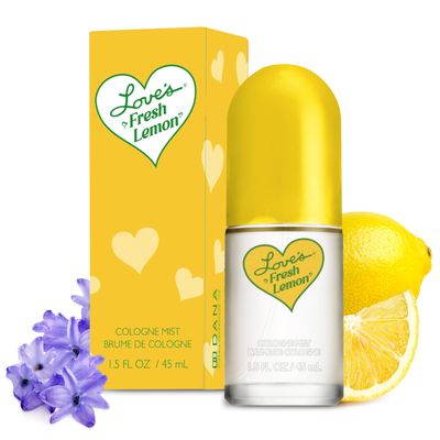 Dana Love&#39;s Fresh Lemon Cologne Mist 1.5 Fl. Oz. Invigorating and Uplifting Lemon Scented Body Mist for Women, Classic Fragrance for Everyday Freshness