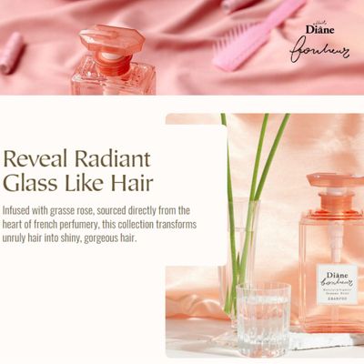 Moist Diane Bonheur Grasse Rose Hair Treatment, Natural &amp; Organic, from Japan 400mL13.4 Fl Oz