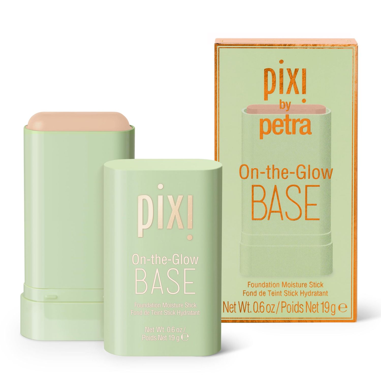 Pixi Beauty On-the-Glow Base Tinted Moisturizer Foundation Stick Beige: Medium, neutral shade 0.6 oz 19g
