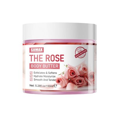 Grospe Rose Body Butter for Dry Skin,with Natural Rose Oil,Exfoliates &amp; Softens,Hydrate Moisturize Smooth And Tender - 5.28 FL OZ