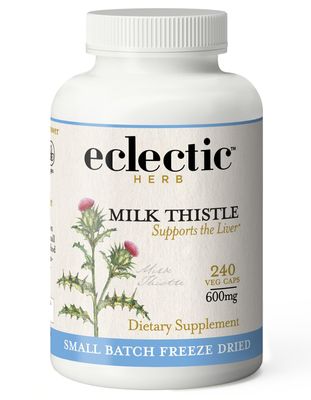 Eclectic Institute Raw Freeze-Dried Non-GMO Milk Thistle with Silymarin for Liver Support - Detox, Cleanse &amp; Maintain 240 CT