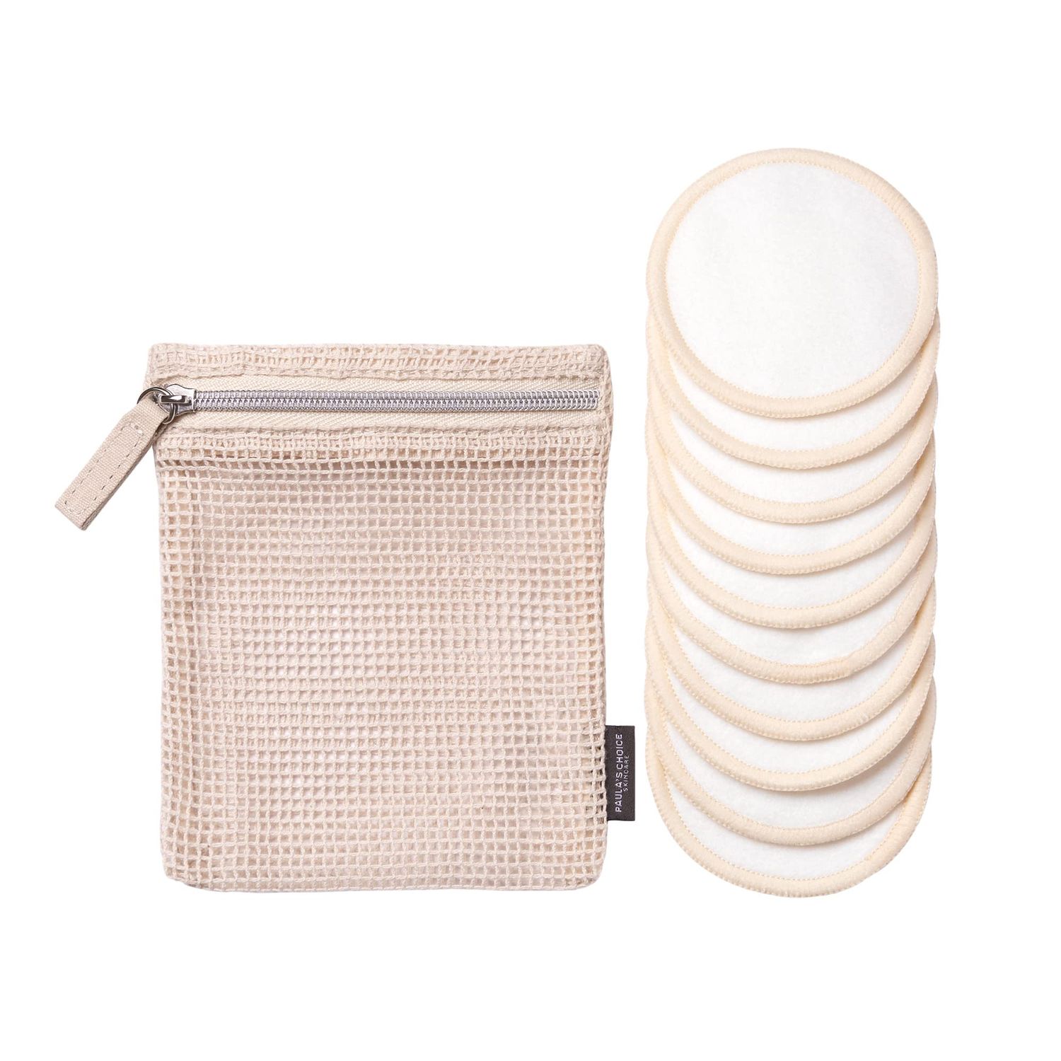 Paula&#39;s Choice Reusable Makeup Remover Pads, Eco-Friendly Cotton &amp; Bamboo Rounds for Toner &amp; Exfoliants, Includes Washable Bag for Laundry &amp; Storage, 10 Count