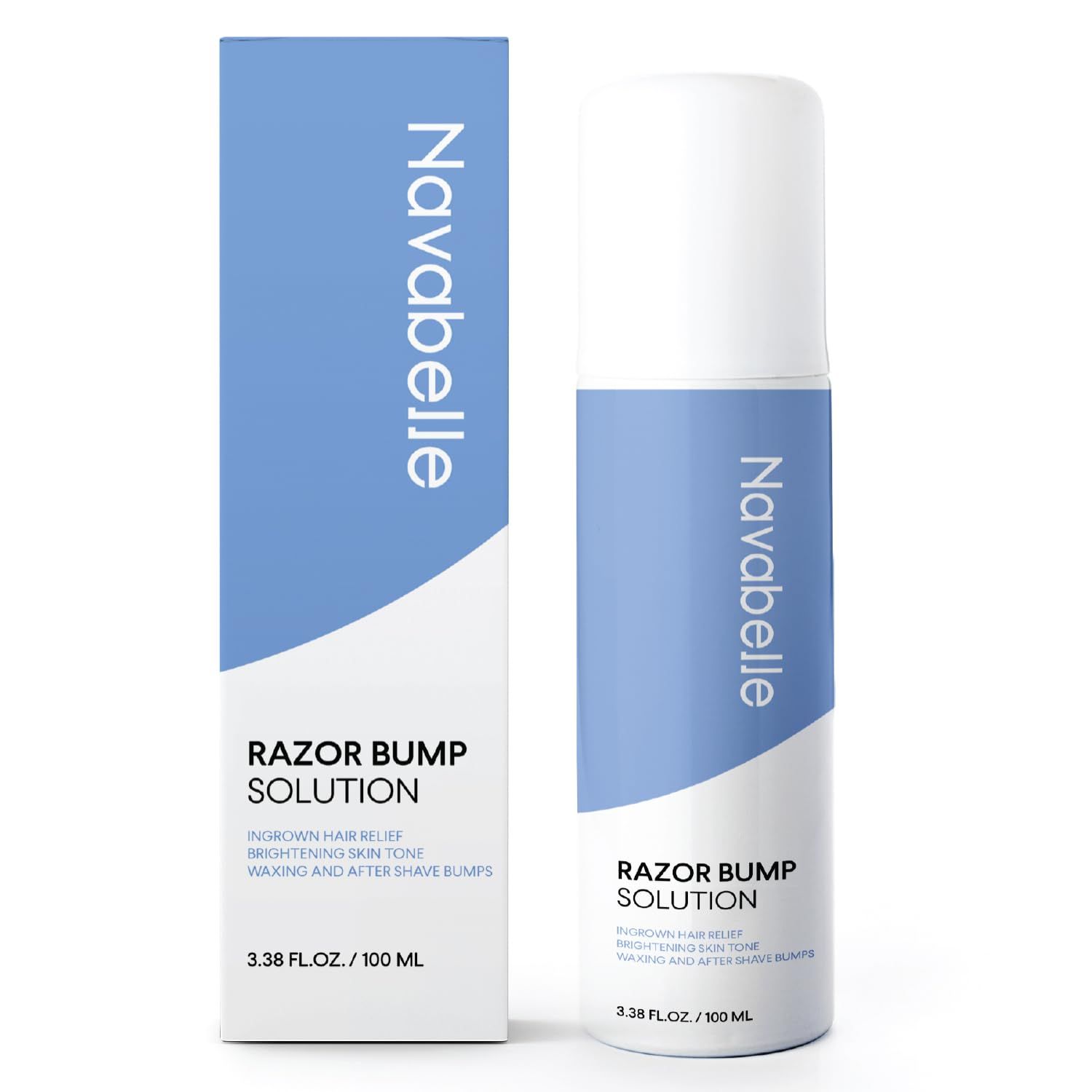 Ingrown Hair Treatment Serum for Women: Razor Bump &amp; Burn Relief for Bikini Area, Legs, Armpits &amp; Face - Post-Shave Post-Wax Roller with Salicylic &amp; Glycolic Acid - Made in USA - 3.38 fl oz