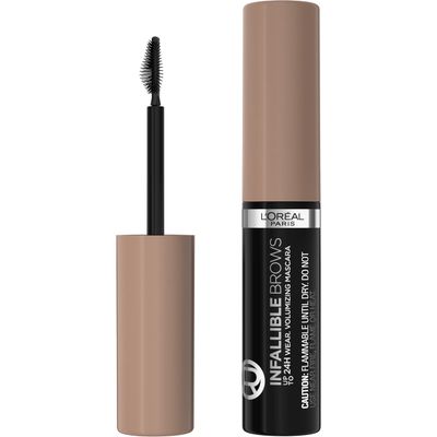 L&#39;Oreal Paris Infallible Volumizing 24H Wear Brow Mascara, Long Lasting Eyebrow Makeup for 2X Fuller Eyebrows, 8.0 Light Blonde, 0.13 Fl Oz