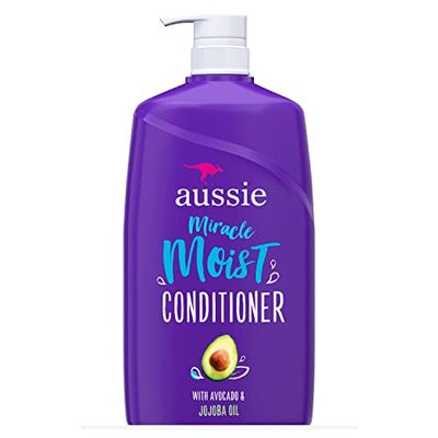 Aussie Miracle Moist with Avocado &amp; Jojoba Oil, Paraben Free Conditioner, 26.2 fl oz