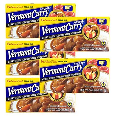 5 Packs House Foods Vermont Curry Hot 8.11 Oz 230g