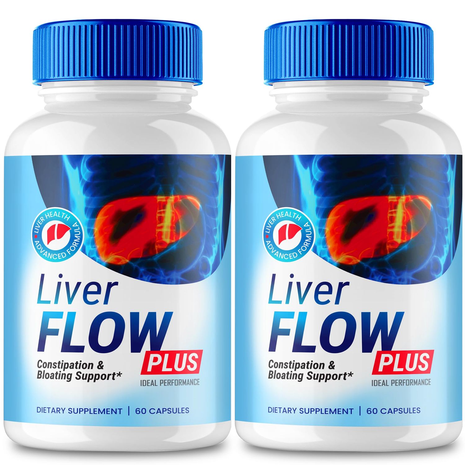 Liver Flow Plus Capsules, LiverFlow Pills Gut Health Formula Supplement - Maximum Strength, All Natural Pills Overall Health &amp; Wellness, Liver FlowPlus Probiotics, LiverFlowPlus Reviews 2 Pack