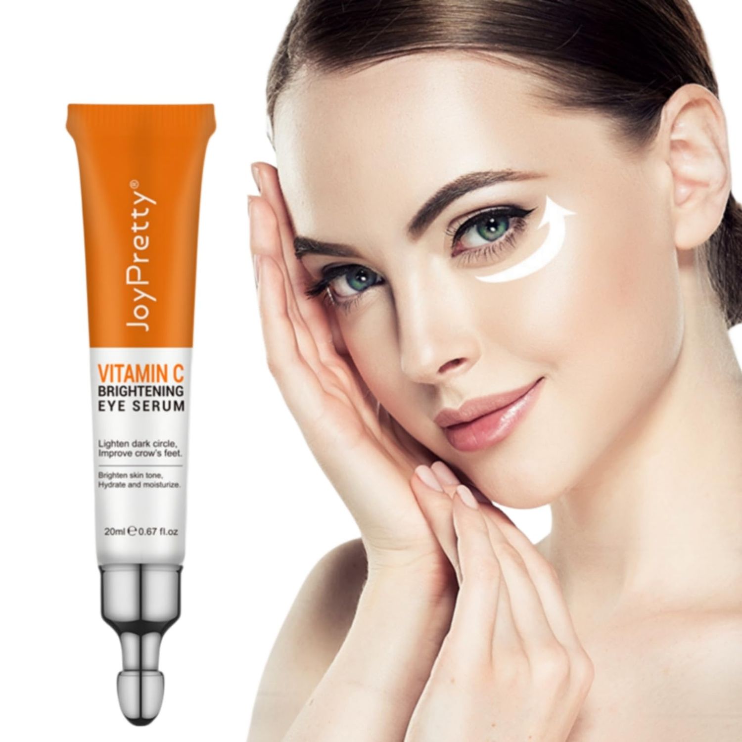 New JoyPretty Vitamin C Brightening Eye Serum,Eye cream,Anti Aging Serum with Vitamin C, Niacinamide and Hyaluronic Acid,Remove for Dark Circles Puffiness Under Eye Bags Fine Line Crow&#39;s Feet 1