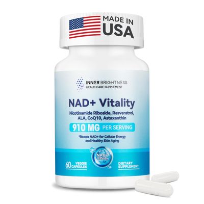 NAD Supplement for Women, with 900MG Nicotinamide Riboside NR, Resveratrol, CoQ10, Alpha-Lipoic Acid, Astaxanthin - Supports Cellular Energy &amp; Repair, Healthy Aging - 60 Vegetarian Capsules