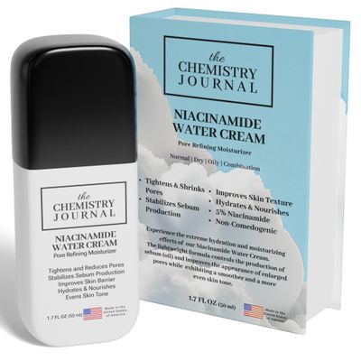 THE CHEMISTRY JOURNAL Niacinamide Water Cream - Ultimate Hydration, Oil Control, Moisturized Protection and a Radiant, Even Complexion. Made in the United States of America