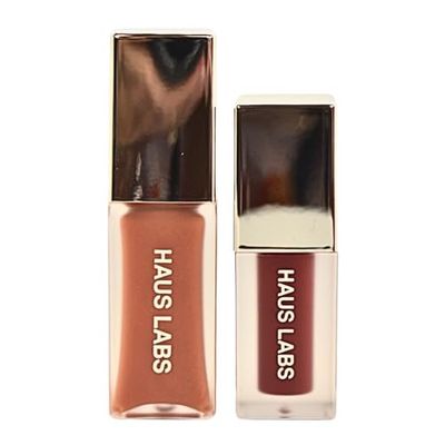Haus Labs PHD Hybrid Innovation Plumping Lip Glaze Duo - Honey Shimmer Full Size &amp; Persimmon Mini