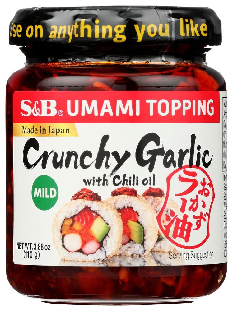 S&amp;B chili oil wCrunchy Garlic 3.9 oz Pack of 2