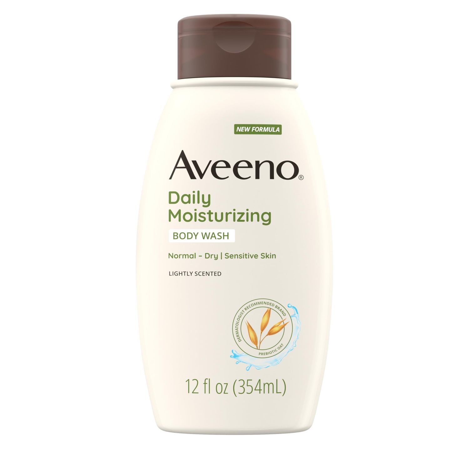 Aveeno Daily Moisturizing Body Wash with Soothing Oat, Creamy Shower Gel, Soap-Free and Dye-Free, Light Fragrance, 12 fl. oz Pack of 4