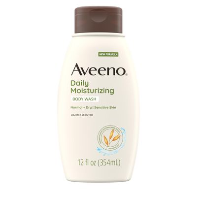 Aveeno Daily Moisturizing Body Wash with Soothing Oat, Creamy Shower Gel, Soap-Free and Dye-Free, Light Fragrance, 12 fl. oz Pack of 4