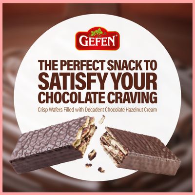 Gefen 40 Pack Individually Wrapped Dairy Free Chocolate Coated Wafers Filled with Delicious Hazelnut Flavored Cream Kosher Lunch Box Friendly