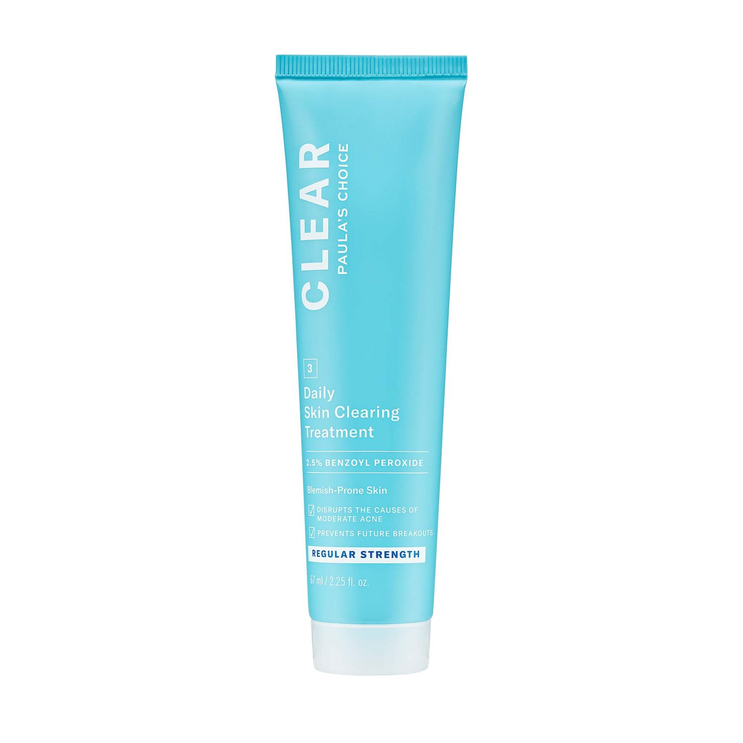 Paula&#39;s Choice CLEAR Daily Skin Clearing Treatment with Benzoyl Peroxide, Treats and Prevents Mild to Severe Acne &amp; Breakouts, Fragrance-Free, 2.25 Fl. Oz.