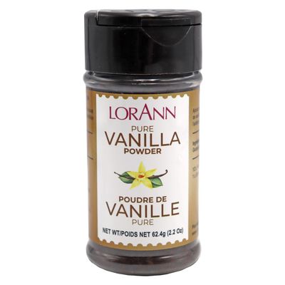 LorAnn Pure Vanilla Powder, 2.2oz Shaker - Kosher, Alcohol-Free, Dairy-Free, Nut-Free, Sugar-Free, Vegan, Ethically Sourced, Highly Concentrated, Creamy and Strong Vanilla Flavor, Perfect for High-...