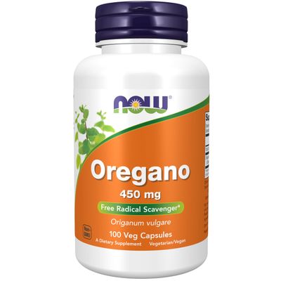 NOW Foods Supplements, Oregano Origanum vulgare 450 mg, Free Radical Scavenger, 100 Veg Capsules